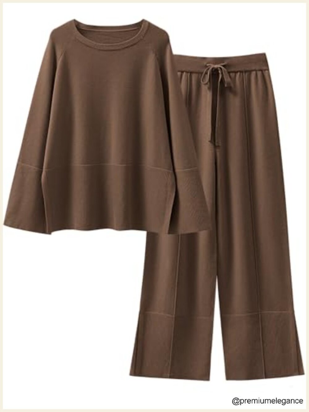 Oversized Knit Lounge Set with Wide Leg Pants, 2-Piece Matching Outfit